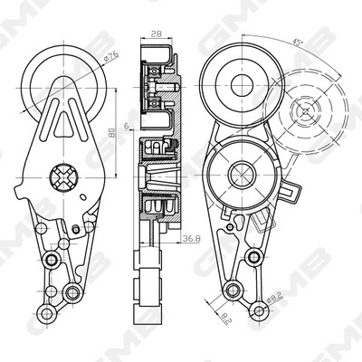 Натяжитель ремня, клиновой зубча GAT20330 GMB #2