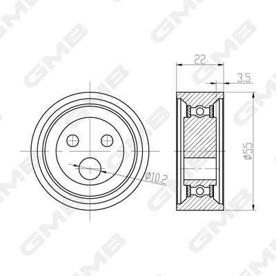 Натяжний ролик, зубчастий ремінь GT60090 GMB #3