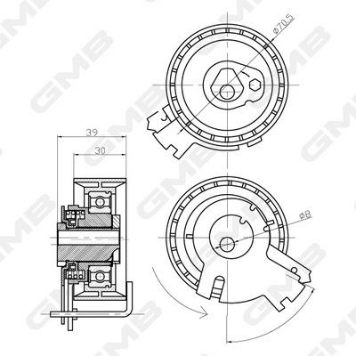 Натяжний ролик, зубчастий ремінь GTB0120 GMB #4