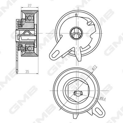 Натяжний ролик, зубчастий ремінь, GMB GTB0430 Натяжний ролик, зубчастий ремінь, GMB GTB0430