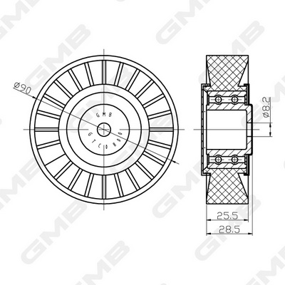 Паразитный / Ведущий ролик, зубчатый ремень   GTC0800   GMB