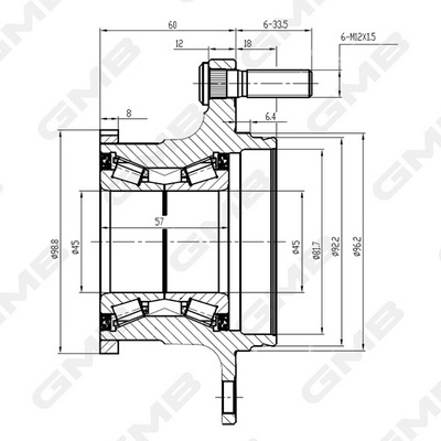 Ступица колеса GH23740T GMB #4