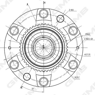 Ступица колеса GH23740T GMB #5