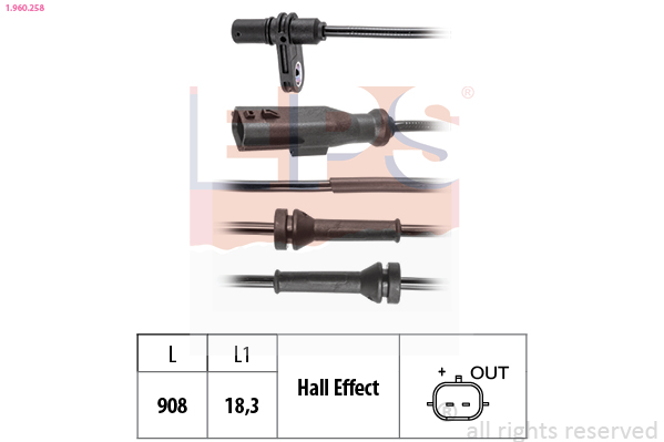 Датчик, частота вращения колеса   1.960.258   EPS