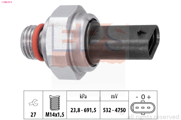 Датчик, давление выхлопных газов   1.980.013   EPS