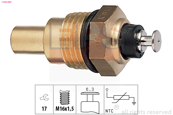 Датчик, температура охолоджувальної рідини   1.830.067   EPS
