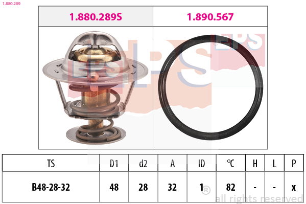 Термостат, охлаждающая жидкость   1.880.289   EPS