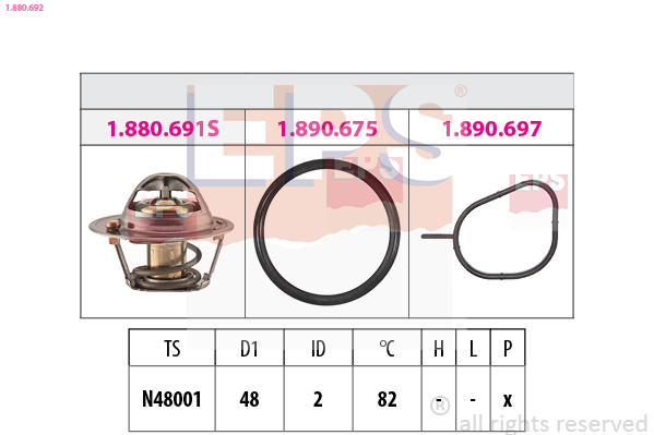 Термостат, охолоджувальна рідина   1.880.692   EPS