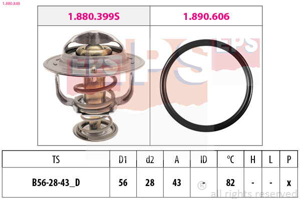 Термостат, охлаждающая жидкость   1.880.848   EPS