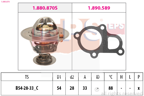Термостат, охолоджувальна рідина   1.880.870   EPS
