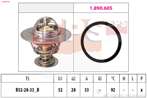 Термостат, охлаждающая жидкость   1.880.928   EPS