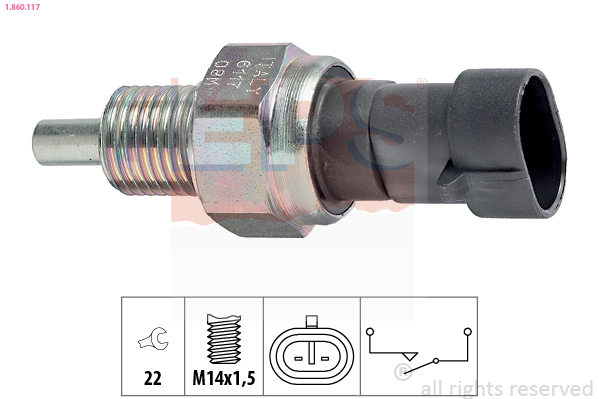 Выключатель, фара заднего хода   1.860.117   EPS