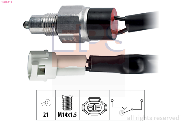 Перемикач, ліхтар заднього ходу   1.860.119   EPS