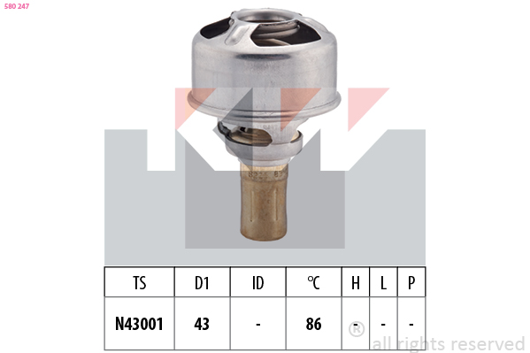 Термостат, охлаждающая жидкость   580 247   KW