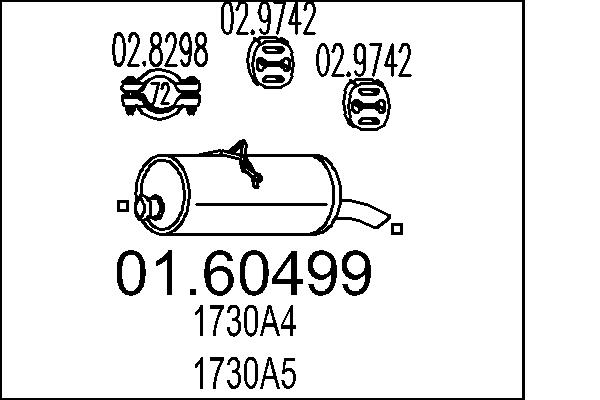 Глушитель выхлопных газов конечный   01.60499   MTS