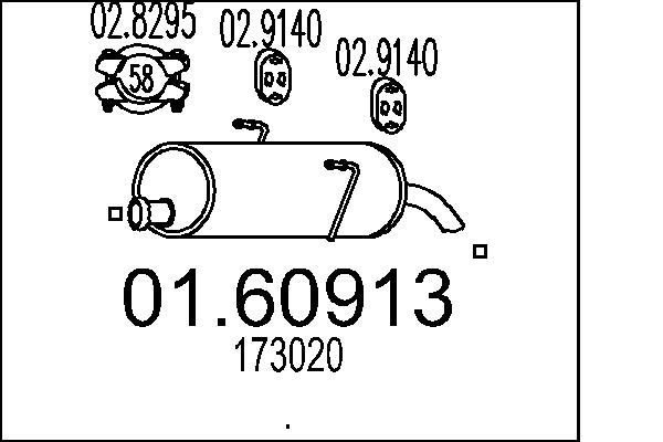 Глушитель выхлопных газов конечный   01.60913   MTS