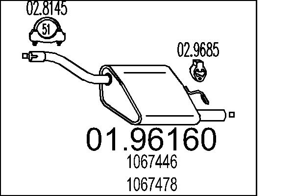 Глушитель выхлопных газов конечный   01.96160   MTS