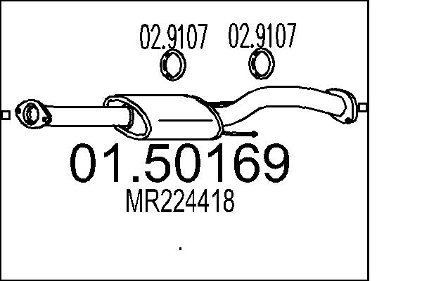 Средний глушитель выхлопных газов   01.50169   MTS