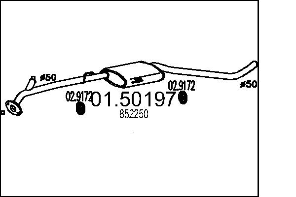 Средний глушитель выхлопных газов   01.50197   MTS