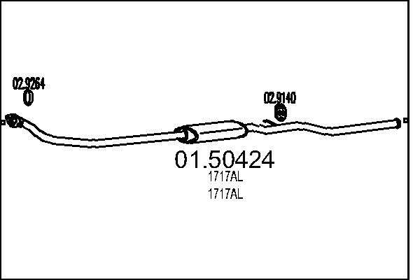 Средний глушитель выхлопных газов   01.50424   MTS