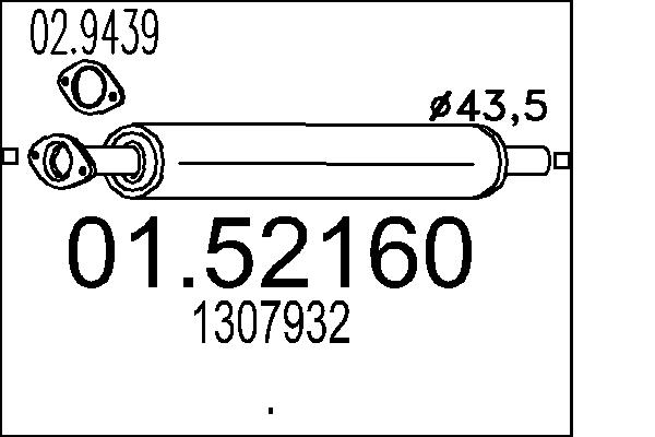 Средний глушитель выхлопных газов   01.52160   MTS