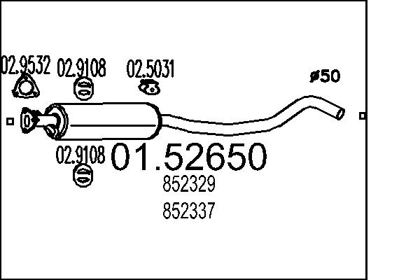 Средний глушитель выхлопных газов   01.52650   MTS