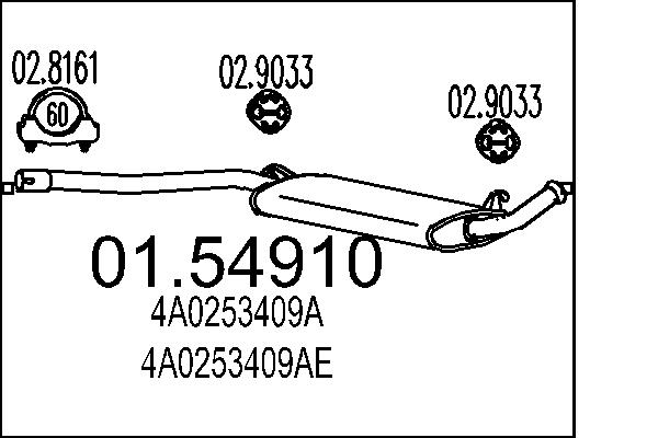 Средний глушитель выхлопных газов   01.54910   MTS