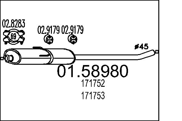 Проміжний глушник   01.58980   MTS