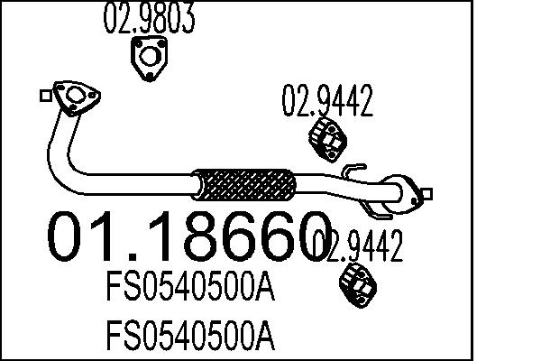 Труба выхлопного газа   01.18660   MTS