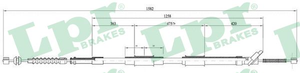 Тросовий привод, стоянкове гальмо   C0874B   LPR