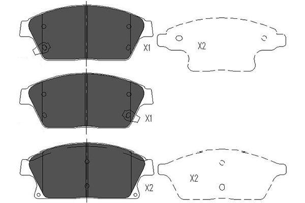 Комплект тормозных колодок, дисковый тормоз   KBP-1014   KAVO PARTS