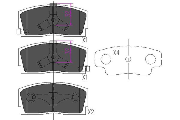 Комплект тормозных колодок, дисковый тормоз   KBP-1501   KAVO PARTS