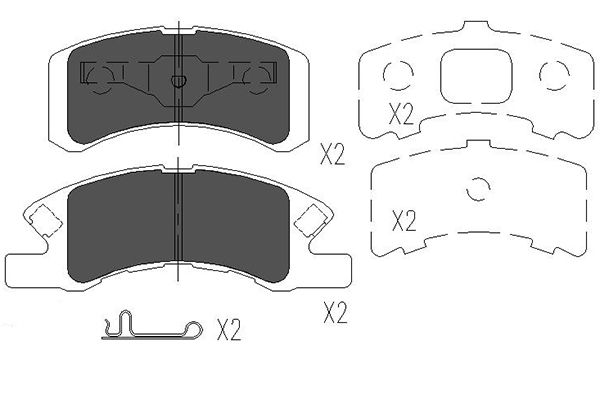 Комплект тормозных колодок, дисковый тормоз   KBP-1511   KAVO PARTS