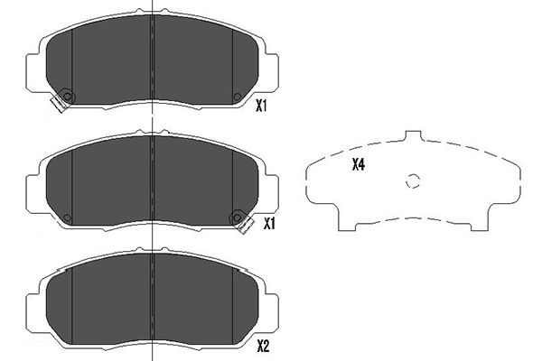 Комплект гальмівних накладок, дискове гальмо   KBP-2037   KAVO PARTS