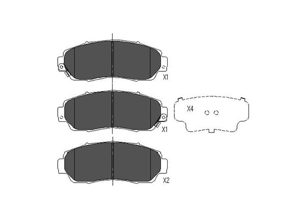 Комплект гальмівних накладок, дискове гальмо   KBP-2046   KAVO PARTS