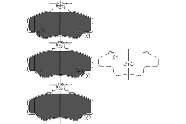 Комплект гальмівних накладок, дискове гальмо   KBP-3002   KAVO PARTS