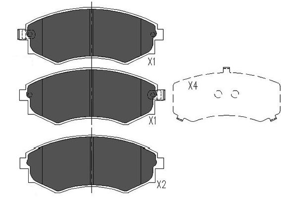 Комплект тормозных колодок, дисковый тормоз   KBP-3027   KAVO PARTS