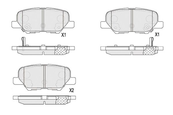 Комплект гальмівних накладок, дискове гальмо   KBP-5551   KAVO PARTS