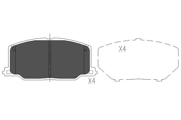 Комплект гальмівних накладок, дискове гальмо   KBP-9036   KAVO PARTS