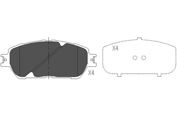 Комплект гальмівних накладок, дискове гальмо   KBP-9090   KAVO PARTS