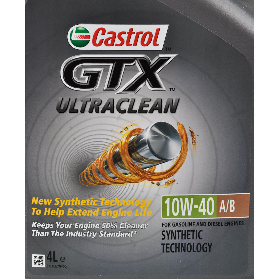 Моторное масло CASTROL GTX Ultraclean A3/B4 10W-40 4 л, 15DE18 #1