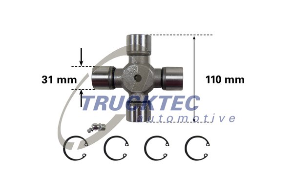 Шарнир, продольный вал   01.34.038   TRUCKTEC AUTOMOTIVE