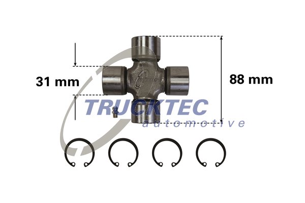 Шарнир, продольный вал   02.34.012   TRUCKTEC AUTOMOTIVE