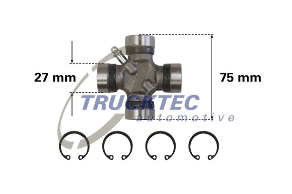 Шарнир, продольный вал   02.34.041   TRUCKTEC AUTOMOTIVE