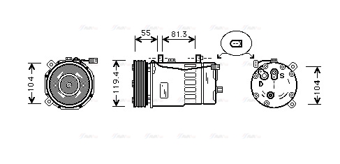 Компрессор, кондиционер   AIAK003   AVA QUALITY COOLING