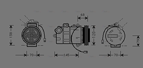 Компресор, система кондиціонування повітря   AIAK011   AVA QUALITY COOLING