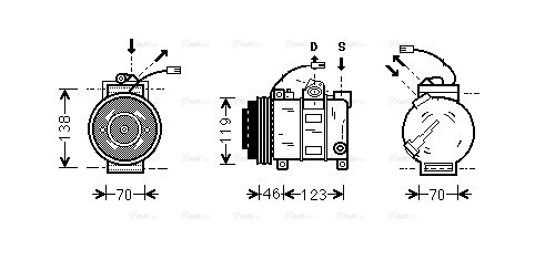 Компрессор, кондиционер   AIAK015   AVA QUALITY COOLING