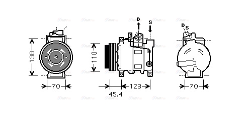 Компрессор, кондиционер   AIAK227   AVA QUALITY COOLING