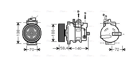 Компрессор, кондиционер   AIAK262   AVA QUALITY COOLING