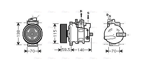 Компрессор, кондиционер   AIAK284   AVA QUALITY COOLING